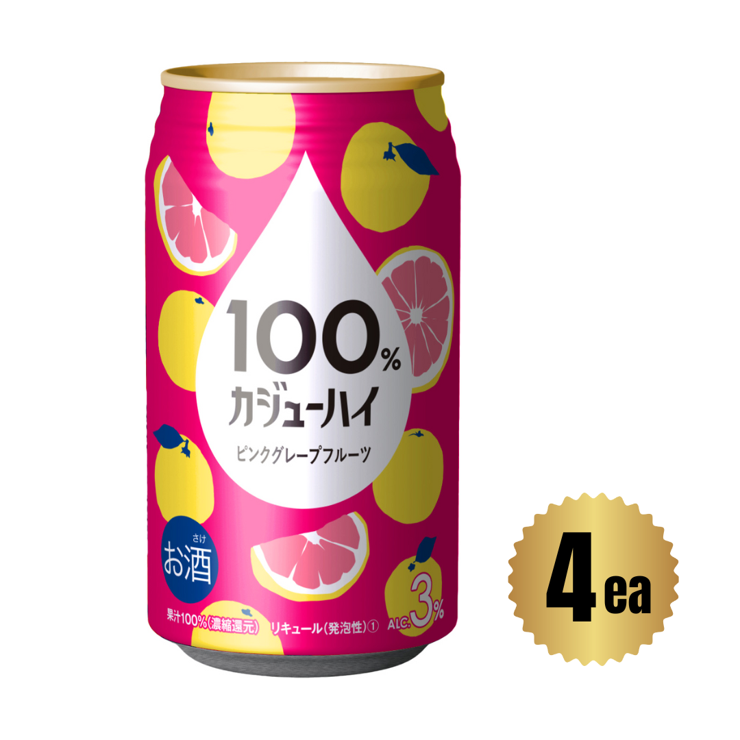 KAJU HI Pink Grapefruit CHUHAI CAN 340ml x 4ea