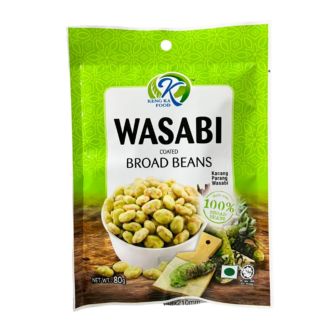 KENG KA Wasabi Coated Broad Beans 80g (BBD: 30/Nov/2025)
