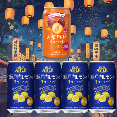 ASTER Lemon Chuhai 350ml x 4 + Yamanashi Sumomo 350ml x 1